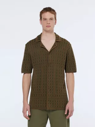 Jacquard Knit Short Sleeve Shirt