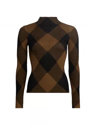 Hugh Checkered Cotton Blend Top