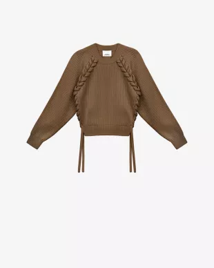Noelia Ribbed And Braided Merinos Wool Sweater