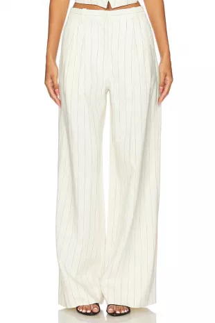 Alfie Pant in Cream & Black Stripe