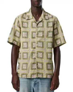 Julio Cotton Floral Crochet Shirt