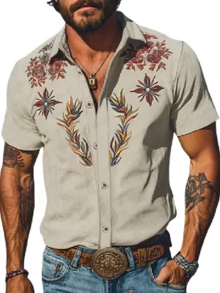 Greatest Average American S01 Frank Floral Western Shirt