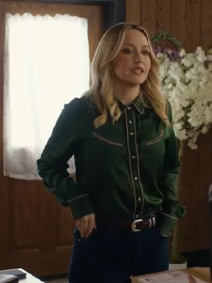 A Season to Blossom Emily Tennant Green Shirt