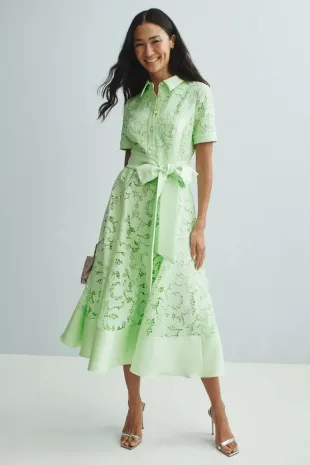 blue shirt dress midi Women's Trista Striped Midi Shirt Dress