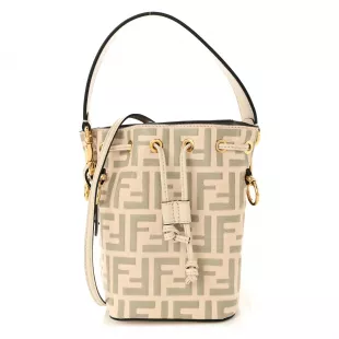 Bi Color FF 1974 Embossed Mini Mon Tresor Bucket Bag