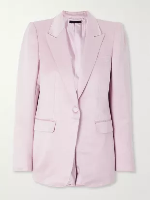 Cotton and Silk-blend Duchesse-satin Blazer