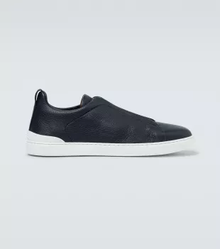 Triple Stitch Leather Sneakers
