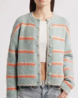 Stripe Boxy Cardigan