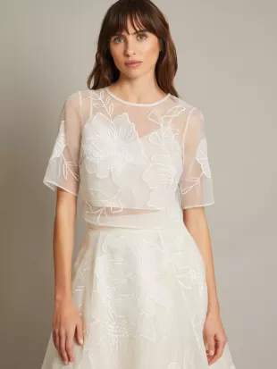 Rosie Lace Floral Bridal Top,