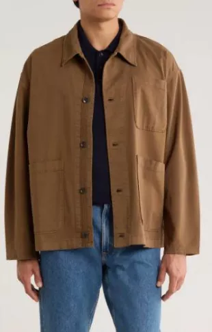 Stretch Cotton Twill Chore Jacket