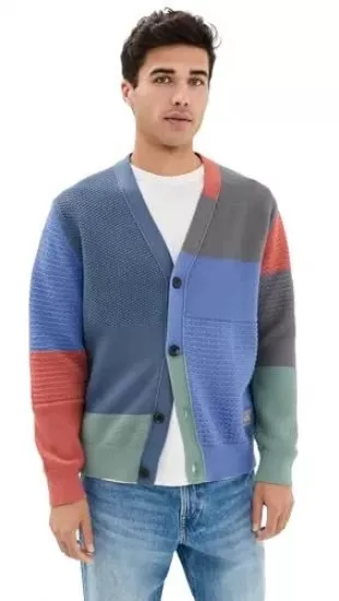 Ps Men's Color Block Cardigan