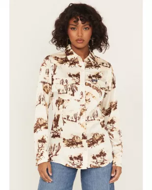 Retro Women's Horse Conversational Print Shirt