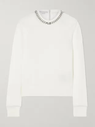 Falabella Chain Embellished Wool Sweater