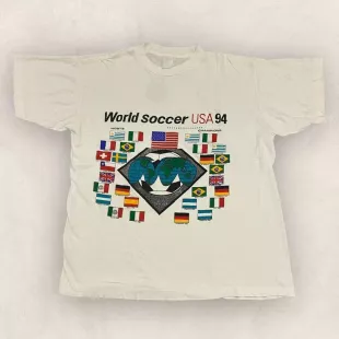 90s USA World Cup 94 Football Tournament Flags graphic T-shirt