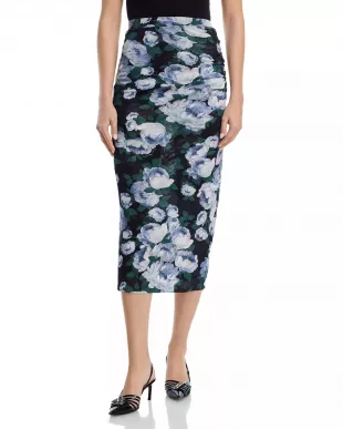 Bunch of Roses Mesh Midi Skirt