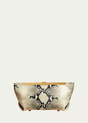 Aimee Python Embossed Clutch Bag
