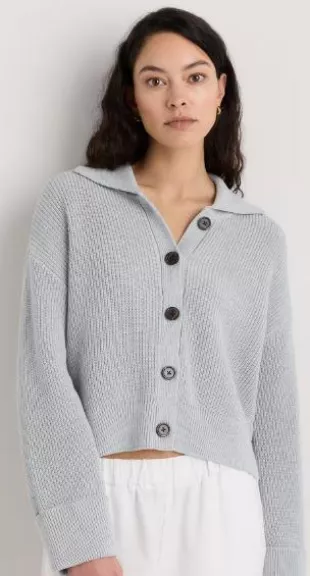 Organic Cotton Fisherman Collared Cardigan