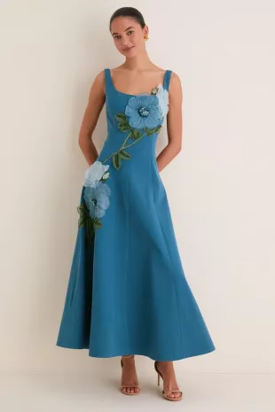 Peony Embroidered Full Dress