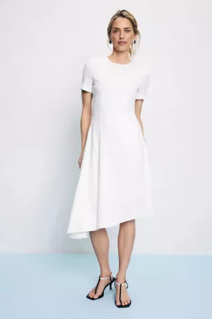 Olcay Asymmetric Hem A-Line Dress
