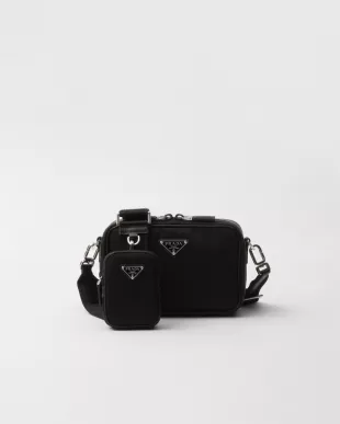Brique Re Nylon and Saffiano Leather Bag