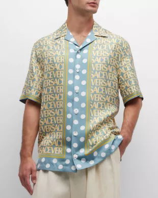 Logomania Polka Dot Silk Shirt