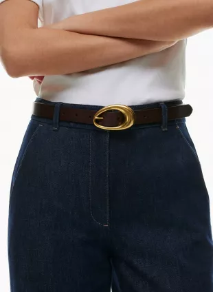 Perennial Solid Brass Veau Leather Belt