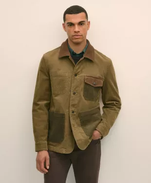 Men's Chore Coat in Patterned Corduroy