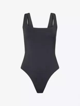 Square Neck Stretch Woven Bodysuit