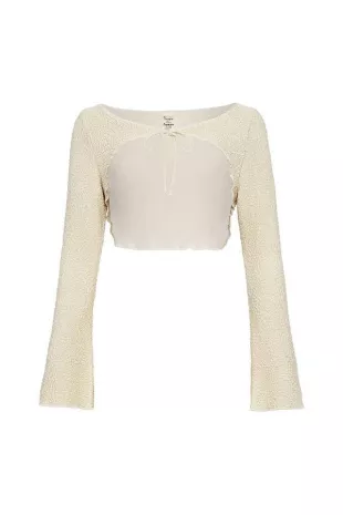 oat texture Nia Long Sleeve Top