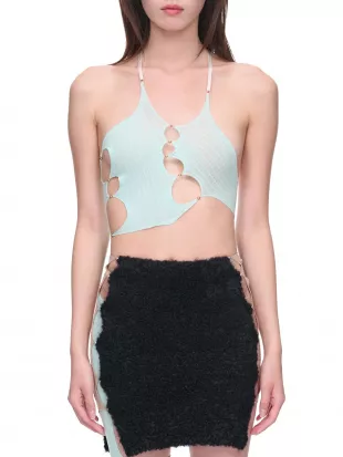 Blue Cutout Bodysuit