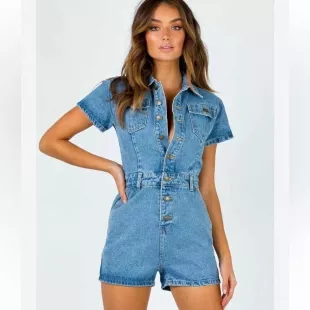 You Know What’s Up Denim Romper