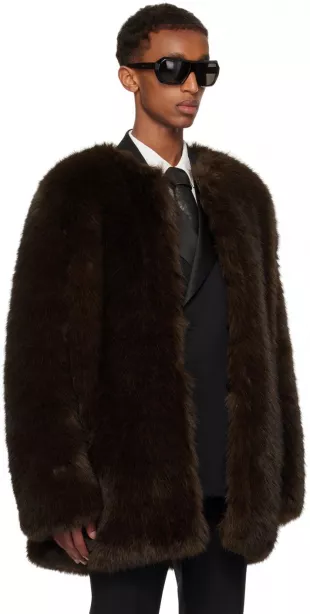 Brown Faux-Fur Coat
