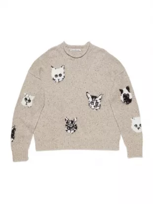 Cat Jacquard Knit Sweater