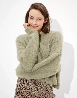 Eyelash Cable Knit Sweater