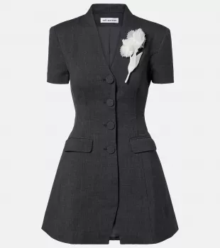 Removable Floral-appliqué Minidress