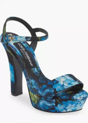 Keira Floral Ankle Strap Platform Sandal