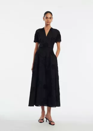 Ribbon Embroidered Cotton Full Skirt