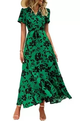 Floral Maxi Dress in Green Floral