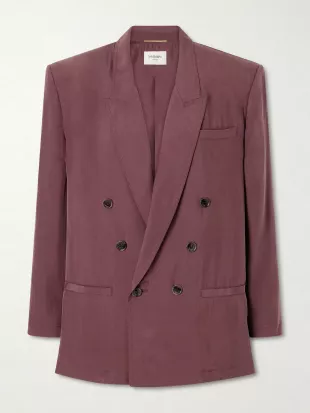 Double-breasted Silk Blazer
