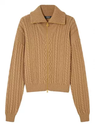 Zip Cable-knit Cardigan