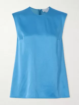 Sleeveless Crepe Back Satin Top