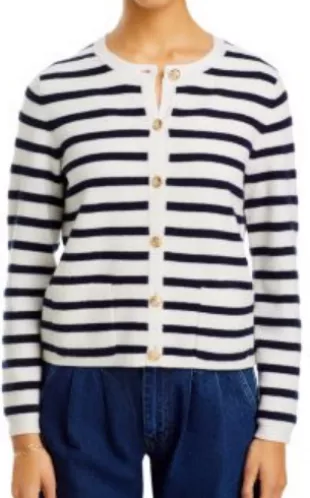Cashmere Striped Yacht Cardigan