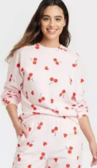 Cherry Hearts Pattern Sweatshirt