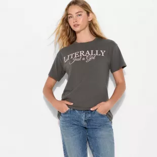 Women's Literally Just a Girl Short Sleeve Graphic T Shirt