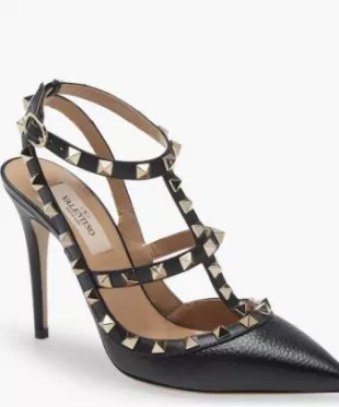 Rockstud Ankle Strap Pump