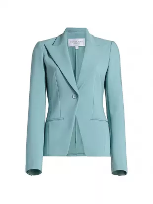 Peak Lapel Wool Blend Blazer
