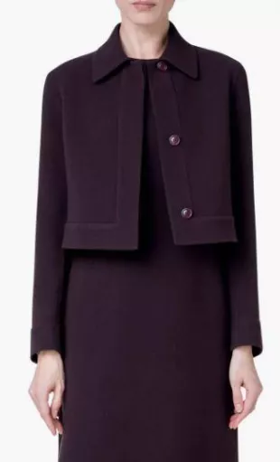 Lewitt Double Face Wool Crepe Crop Jacket