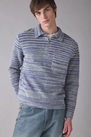 Alpha Space Dye Quarter Zip Polo Sweater