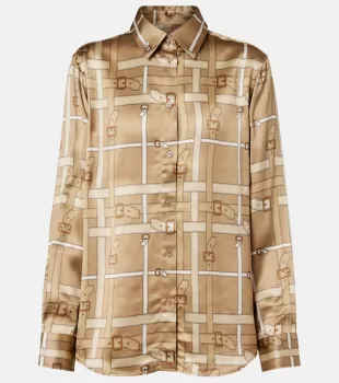 Regular Fit Belt Check Viscose Shirt