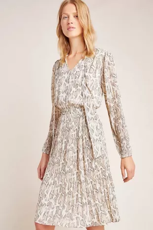Olivia Snake-Printed Midi Dress